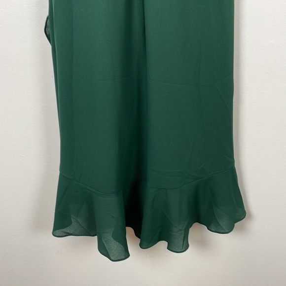 Badgley Mischka Platinum dress womens size 4 sleeveless ruffle front formal - Picture 6 of 10